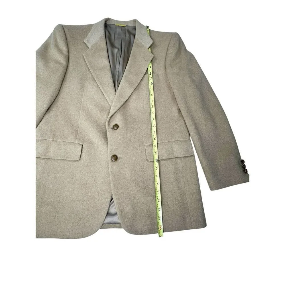 44R Vintage Kuppenheimer Soft Tan Camel Hair 2-Button Sport Coat Blazer Jacket